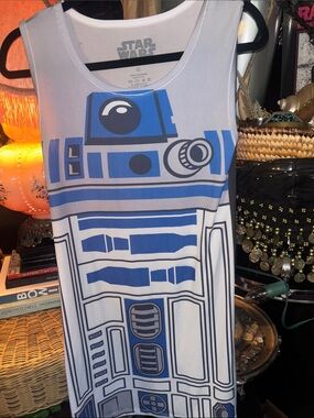 Star Wars women’s  R2-D2 Graphic Tank Top dress- White & Blue